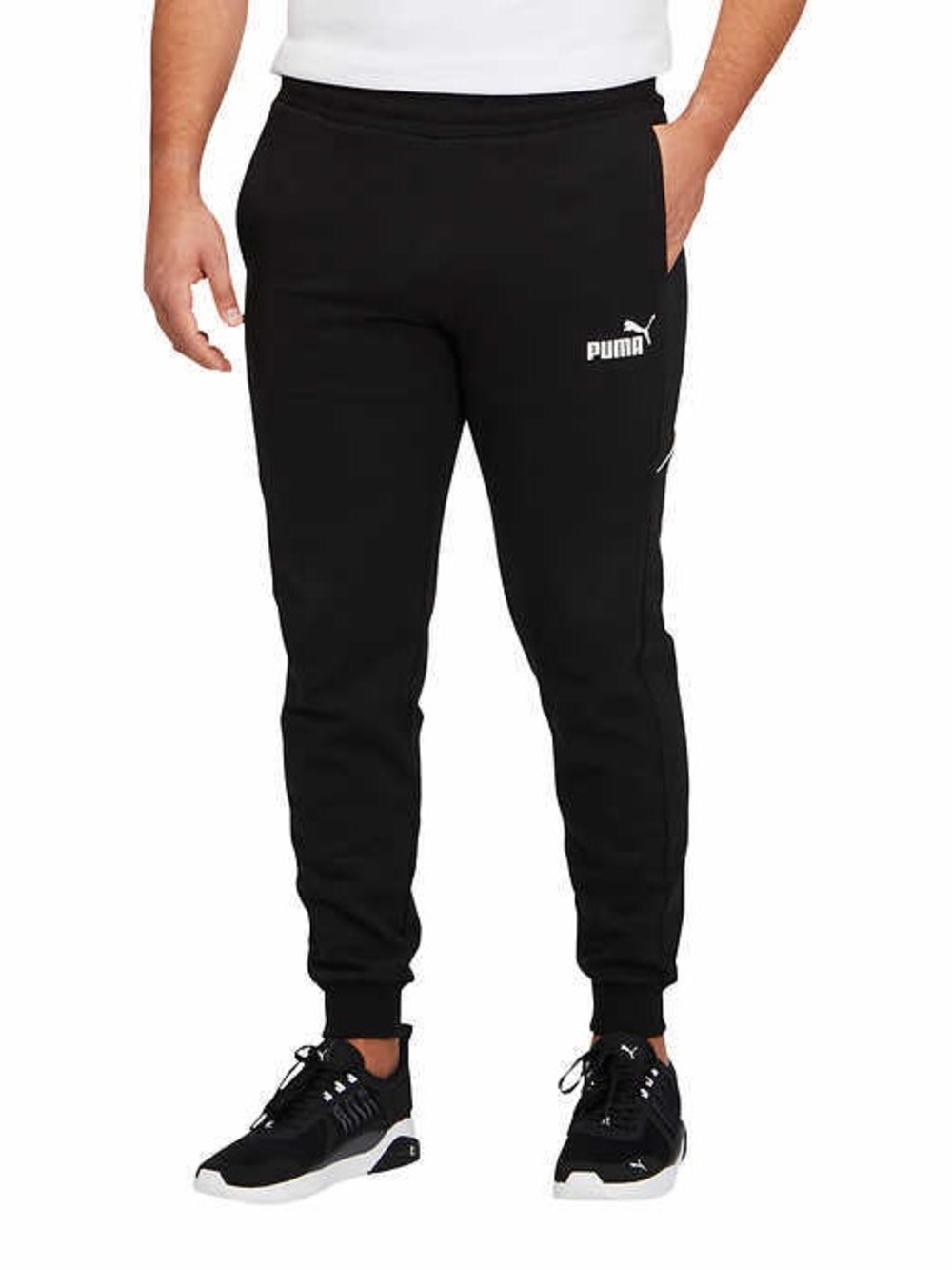 Puma Black Slim Fit Jogger Pants with Logo